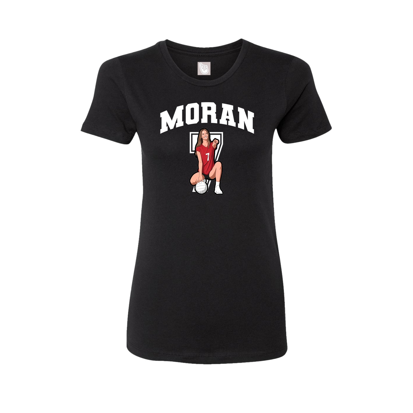 Fitted Women's Tee — Number in Black