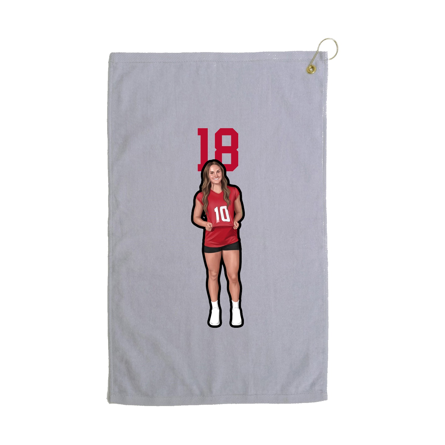 Golf Towel — Number Top in Grey