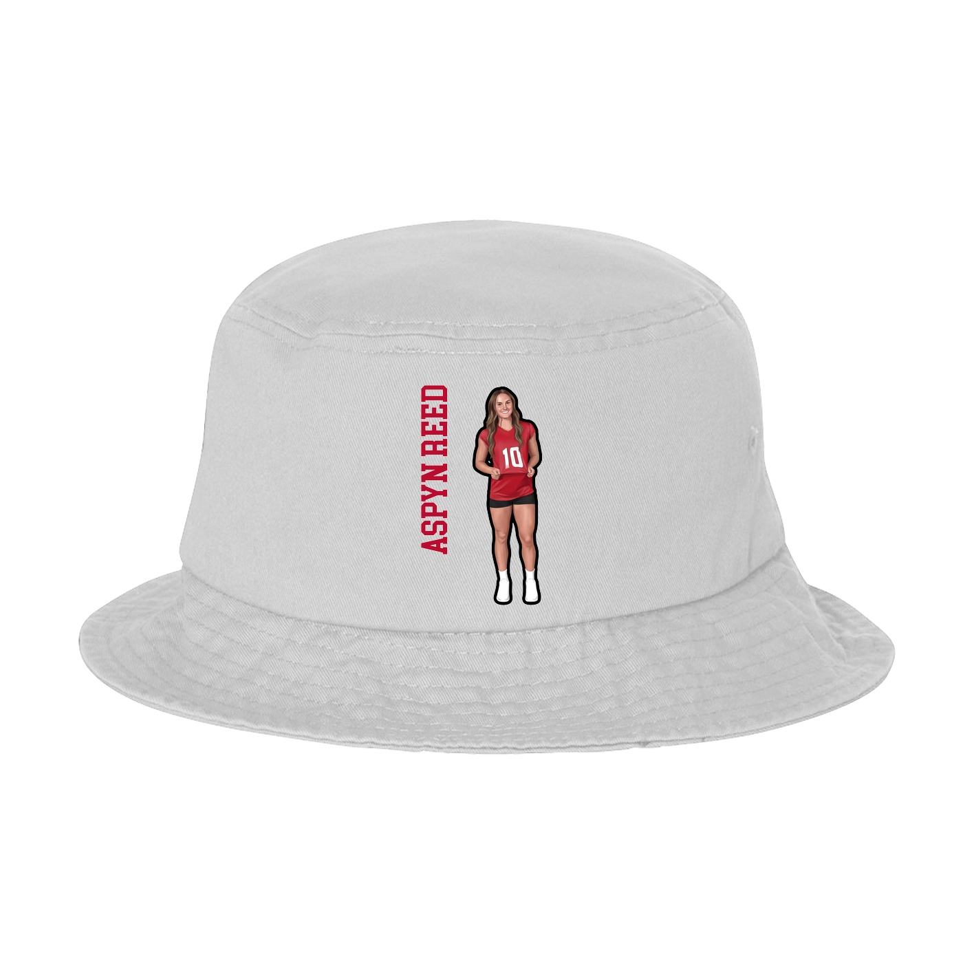 Bucket Cap — Name Vertical in White