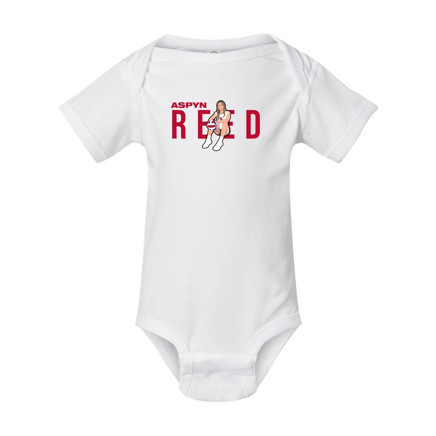 Baby Onesie — Player Name in White