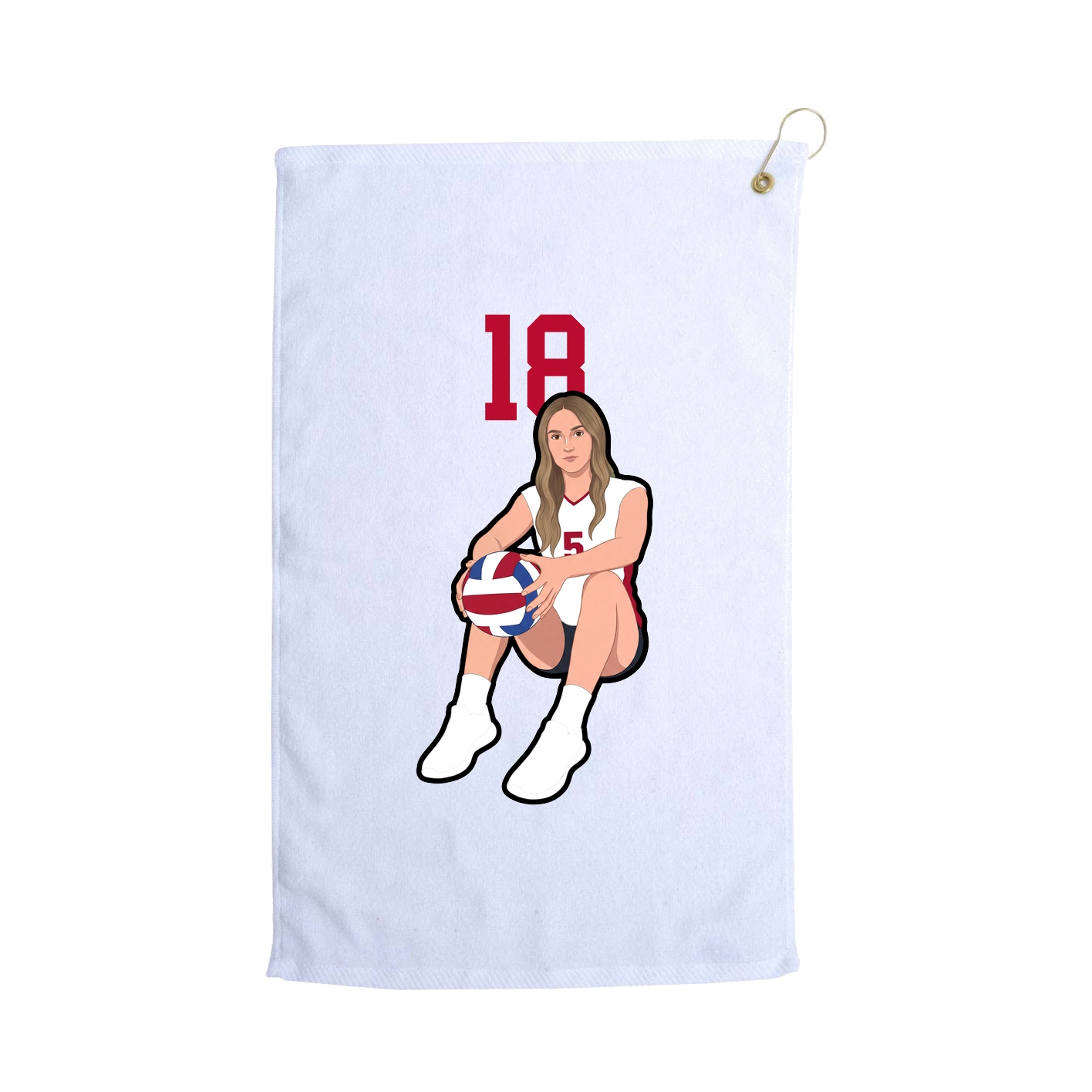 Golf Towel — Number Top in White