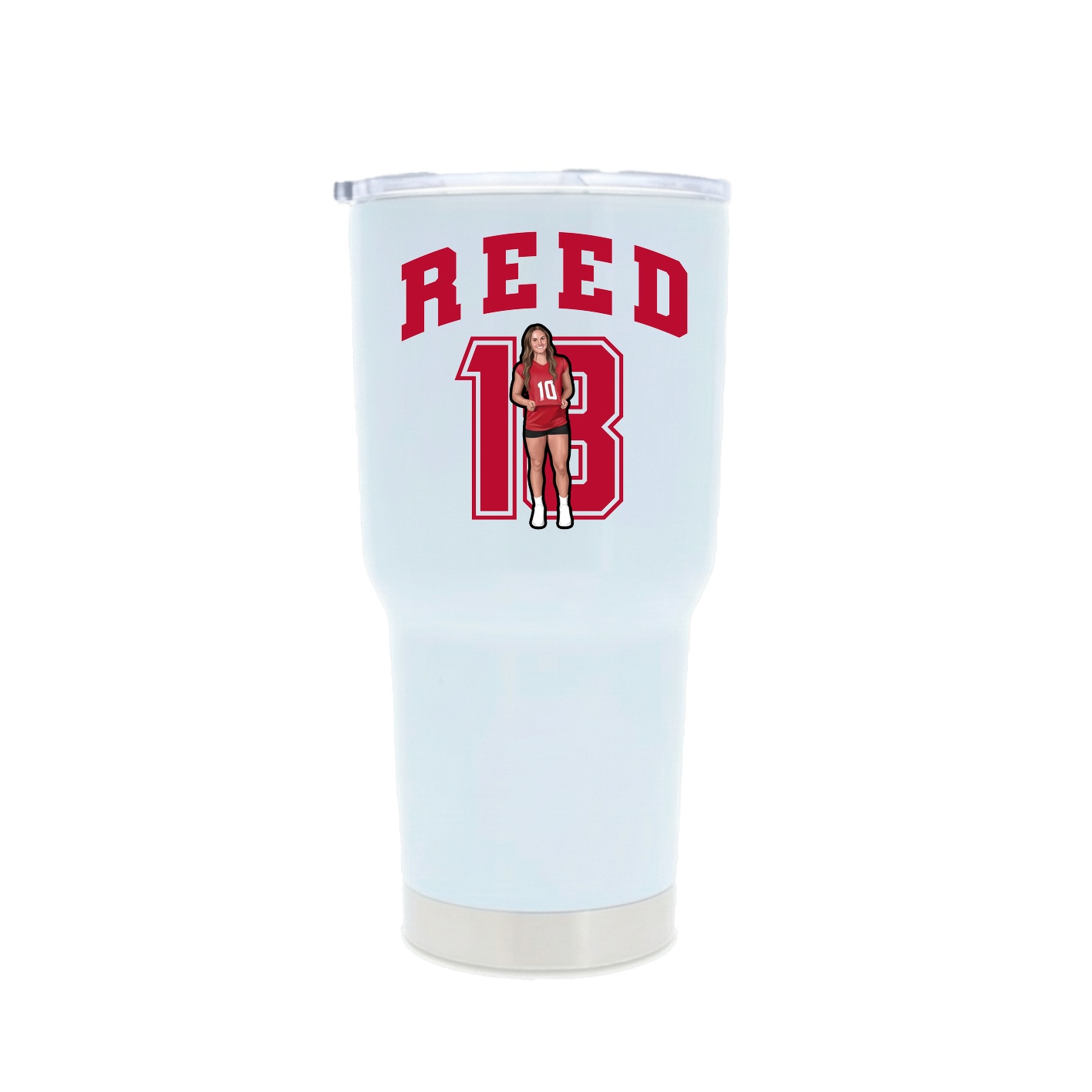 30oz Stainless Steel Tumbler — Number in White