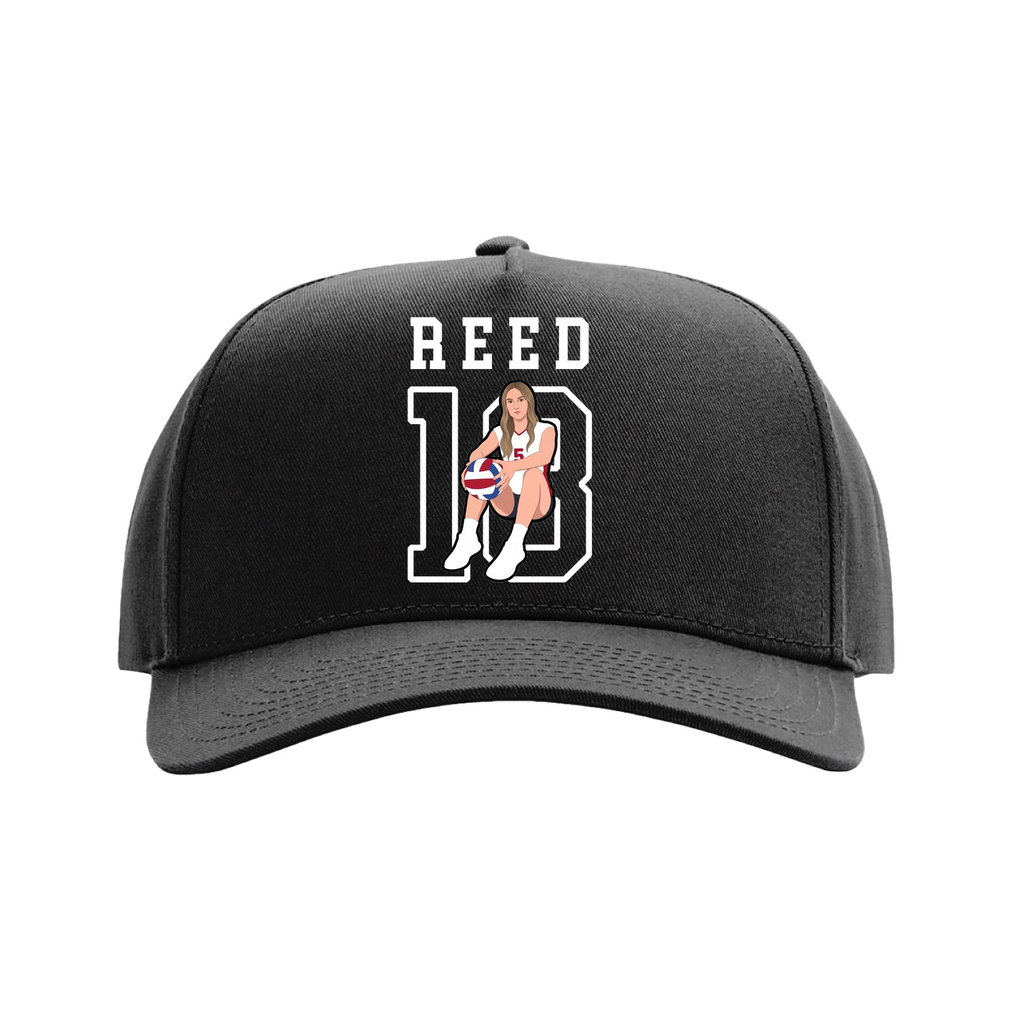 Full Fabric Five-Panel Champ Cap — Shirsey in Black