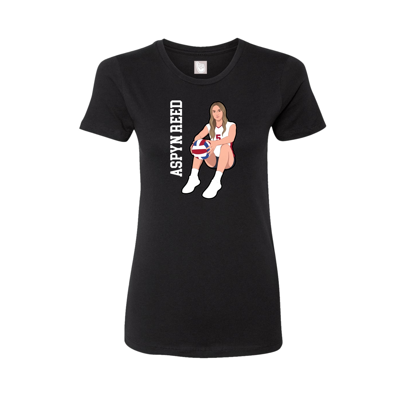 Fitted Women's Tee — Name Vertical in Black