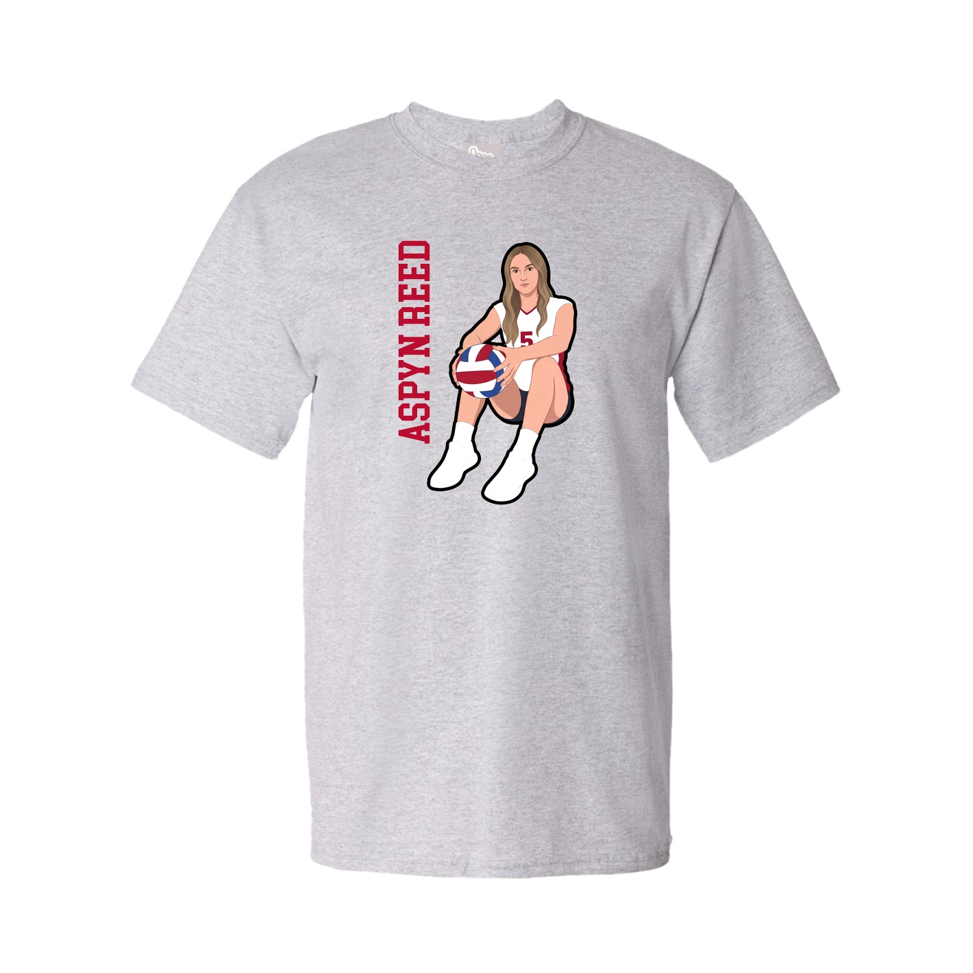 Youth Tee — Name Vertical in Grey