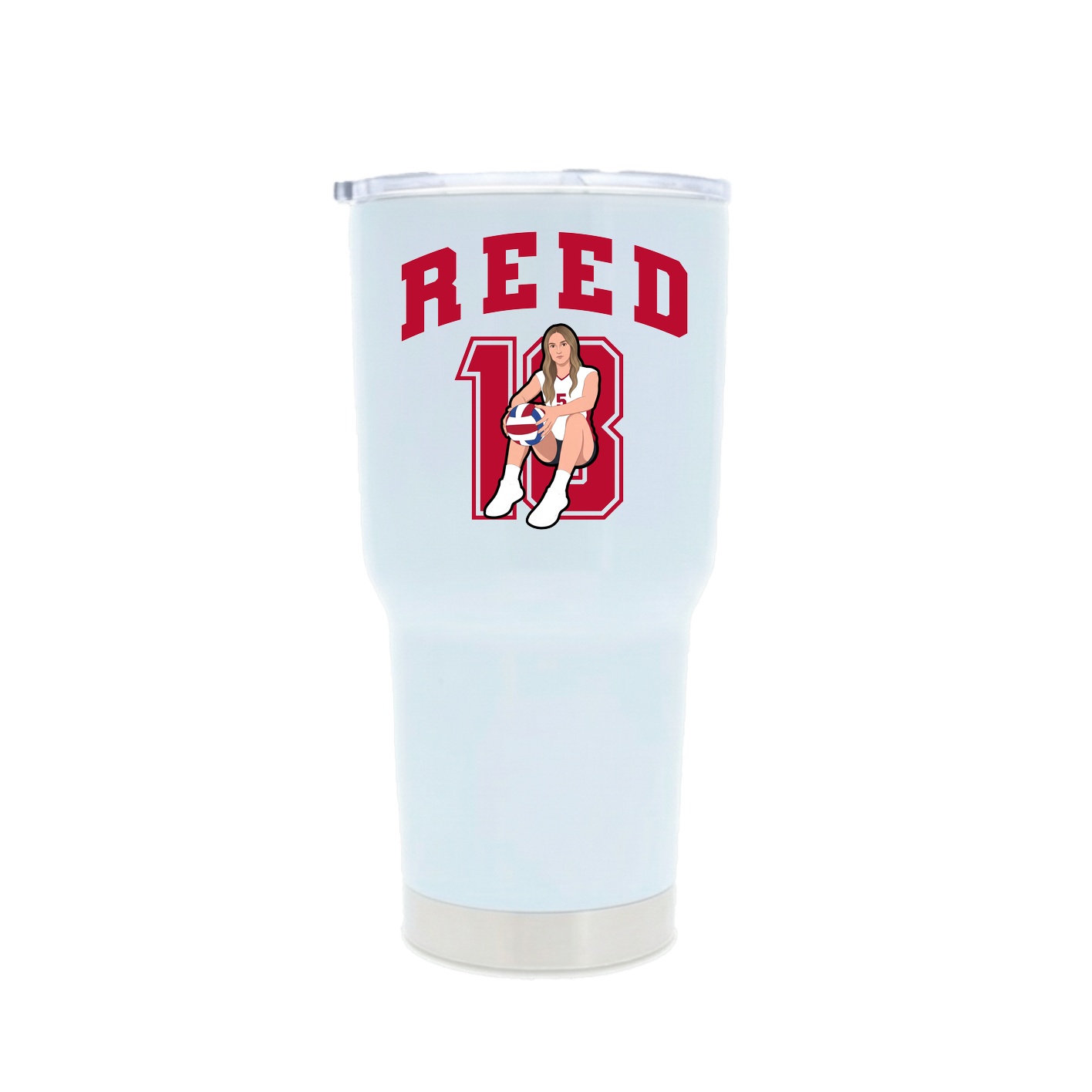 30oz Stainless Steel Tumbler — Number in White