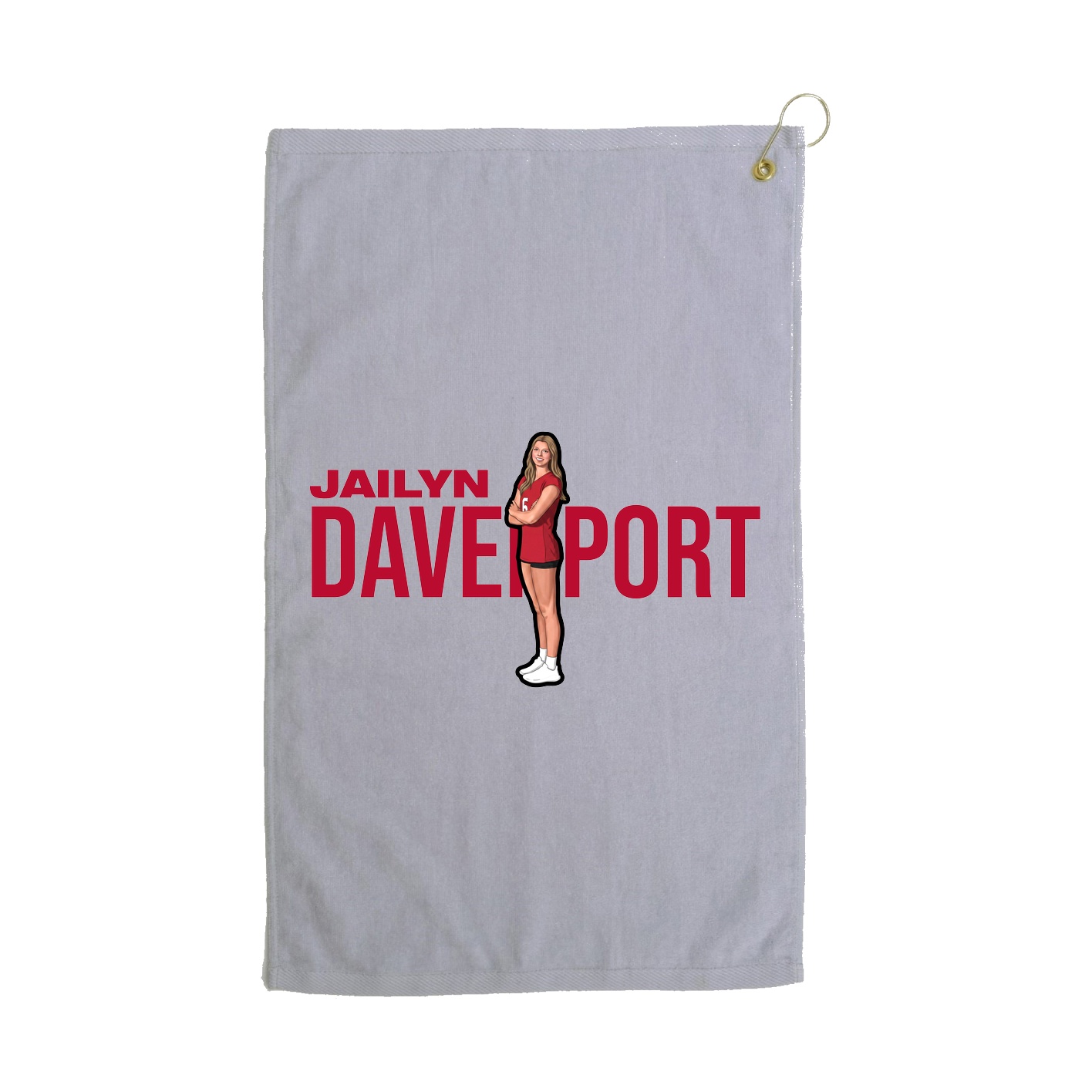 Golf Towel — Player Name in Grey