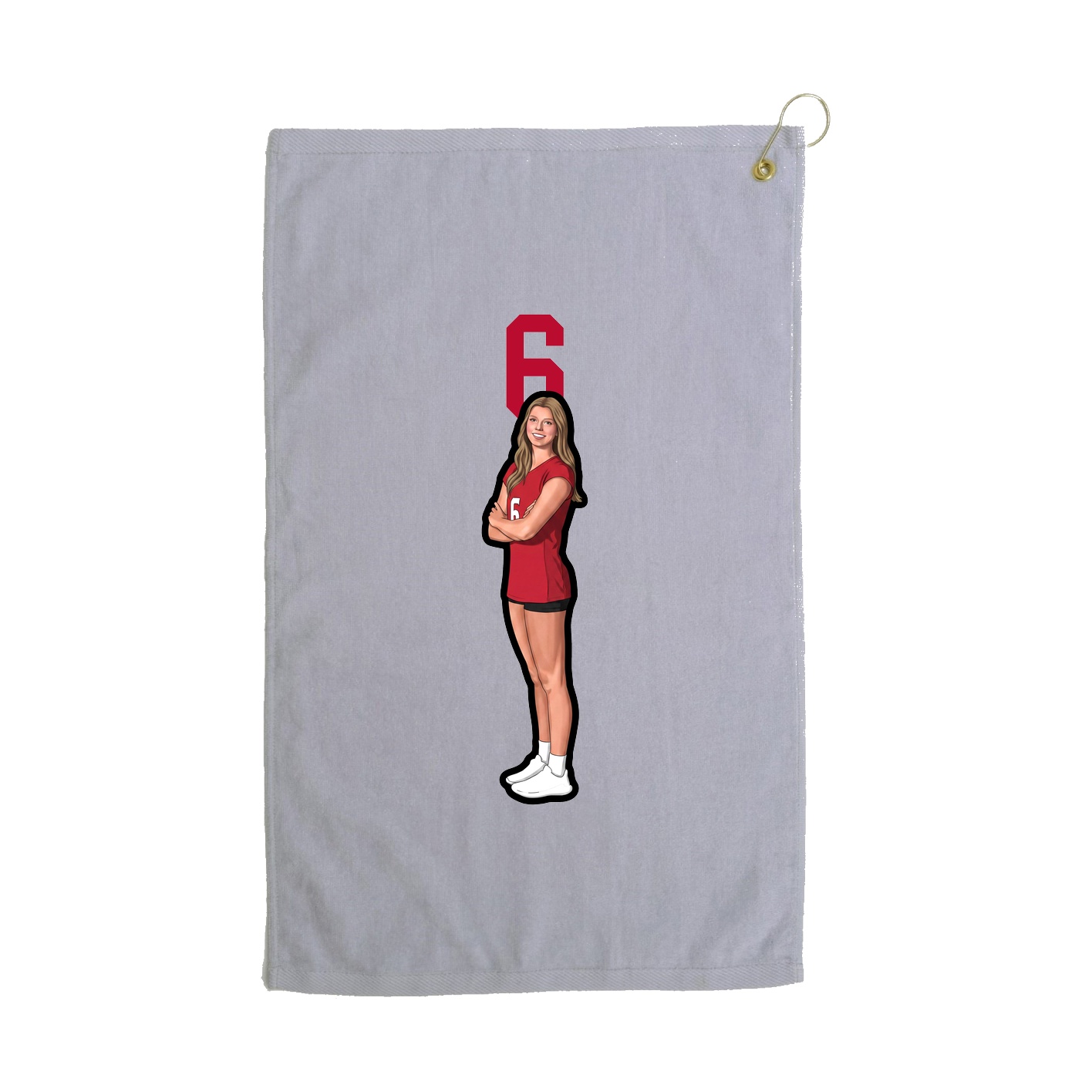 Golf Towel — Number Top in Grey