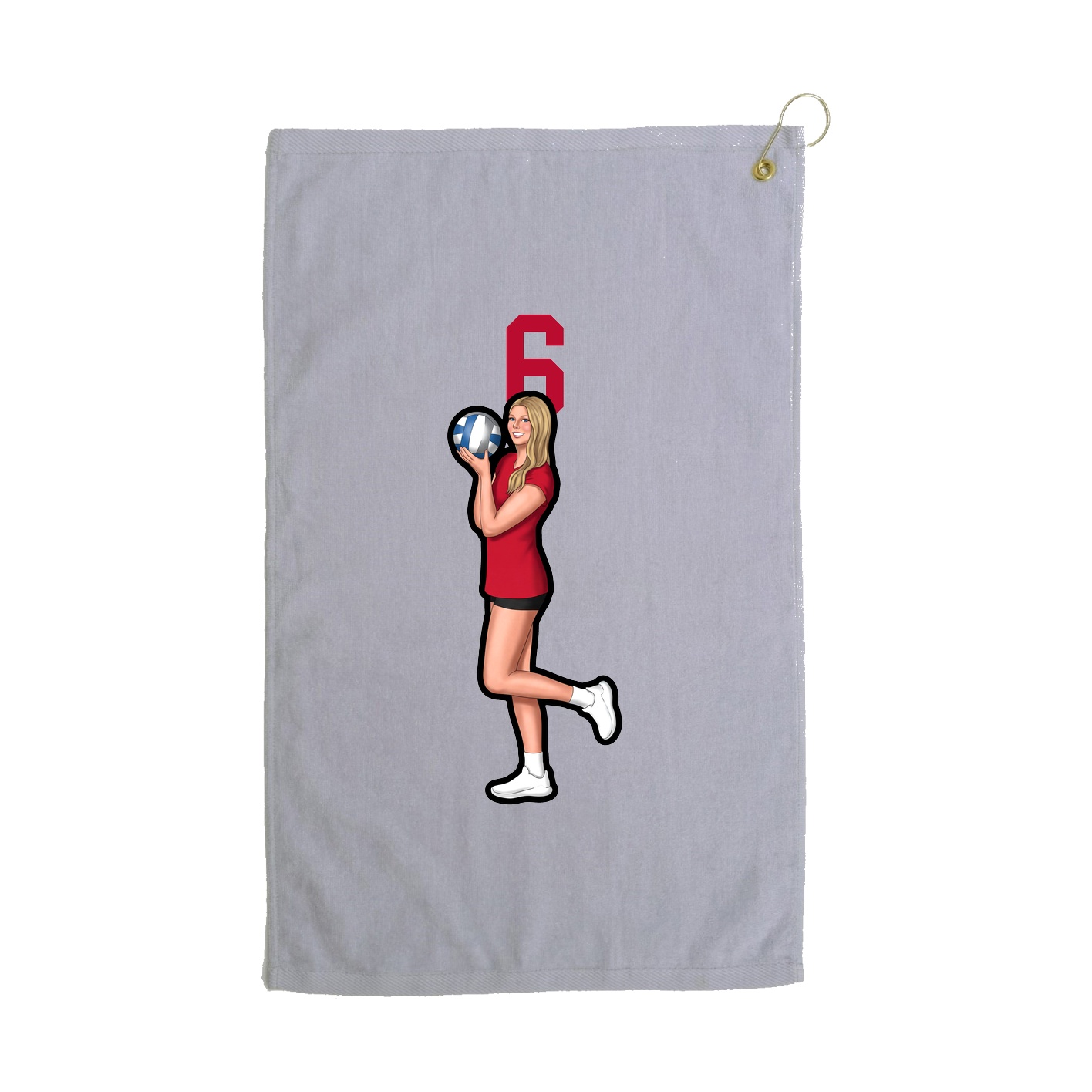 Golf Towel — Number Top in Grey