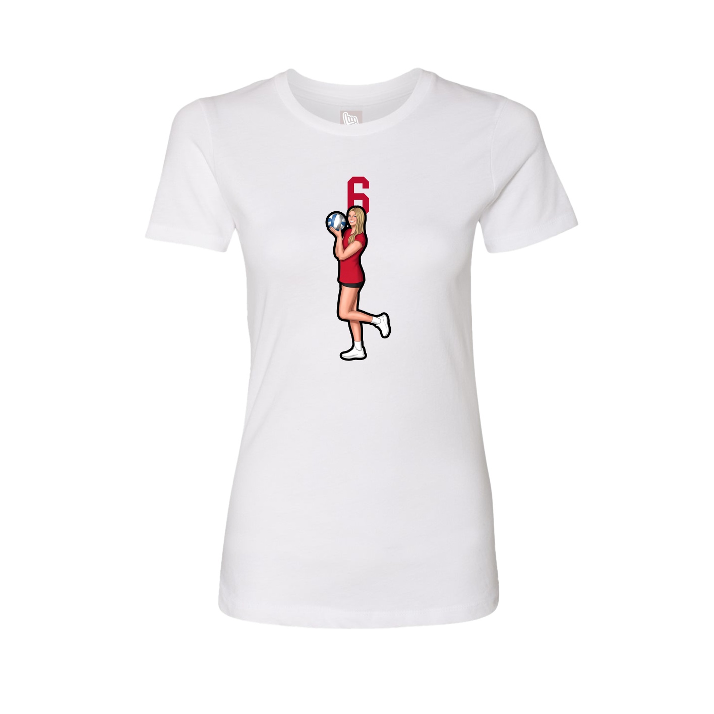 Fitted Women's Tee — Number Top in White