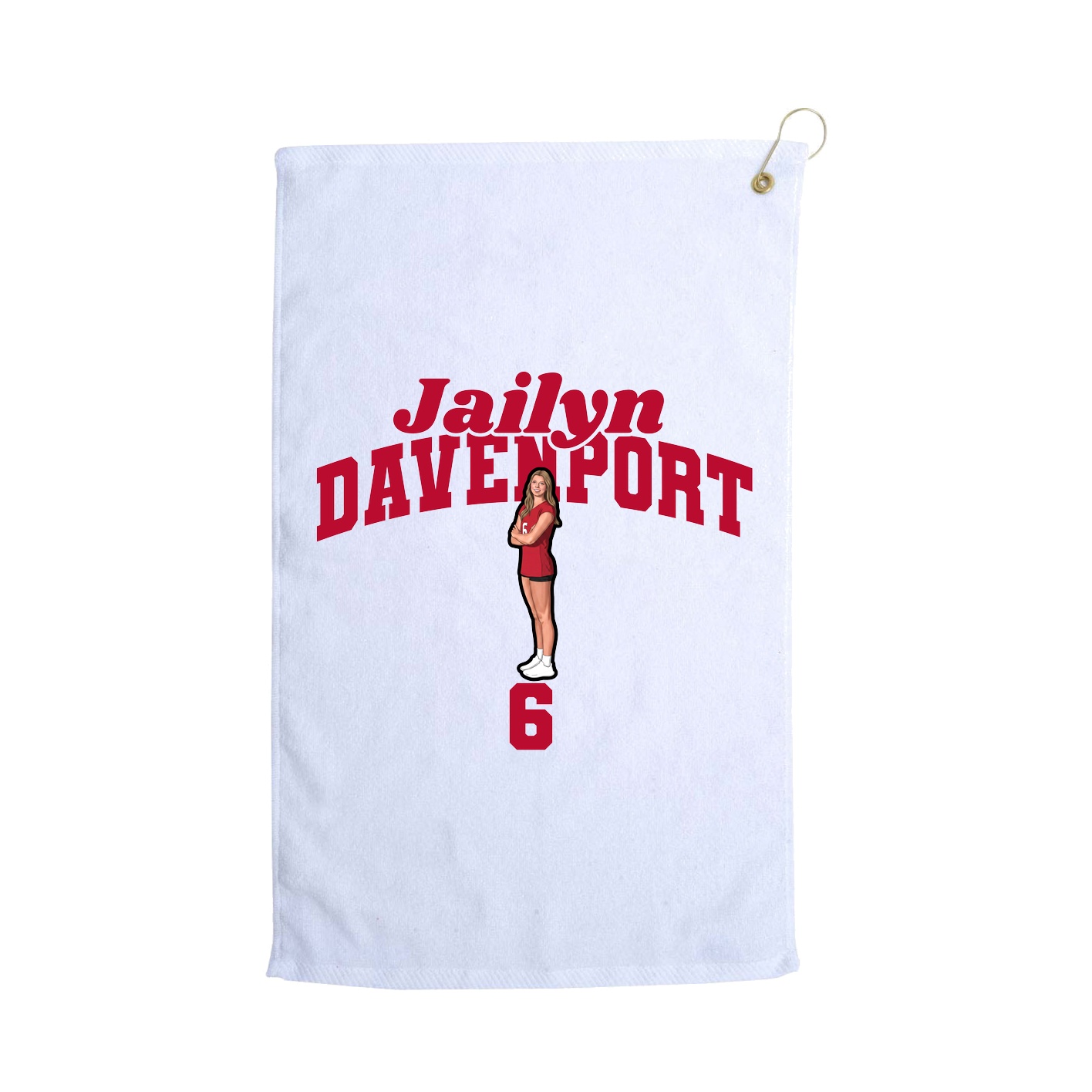 Golf Towel — Signature Arch in White