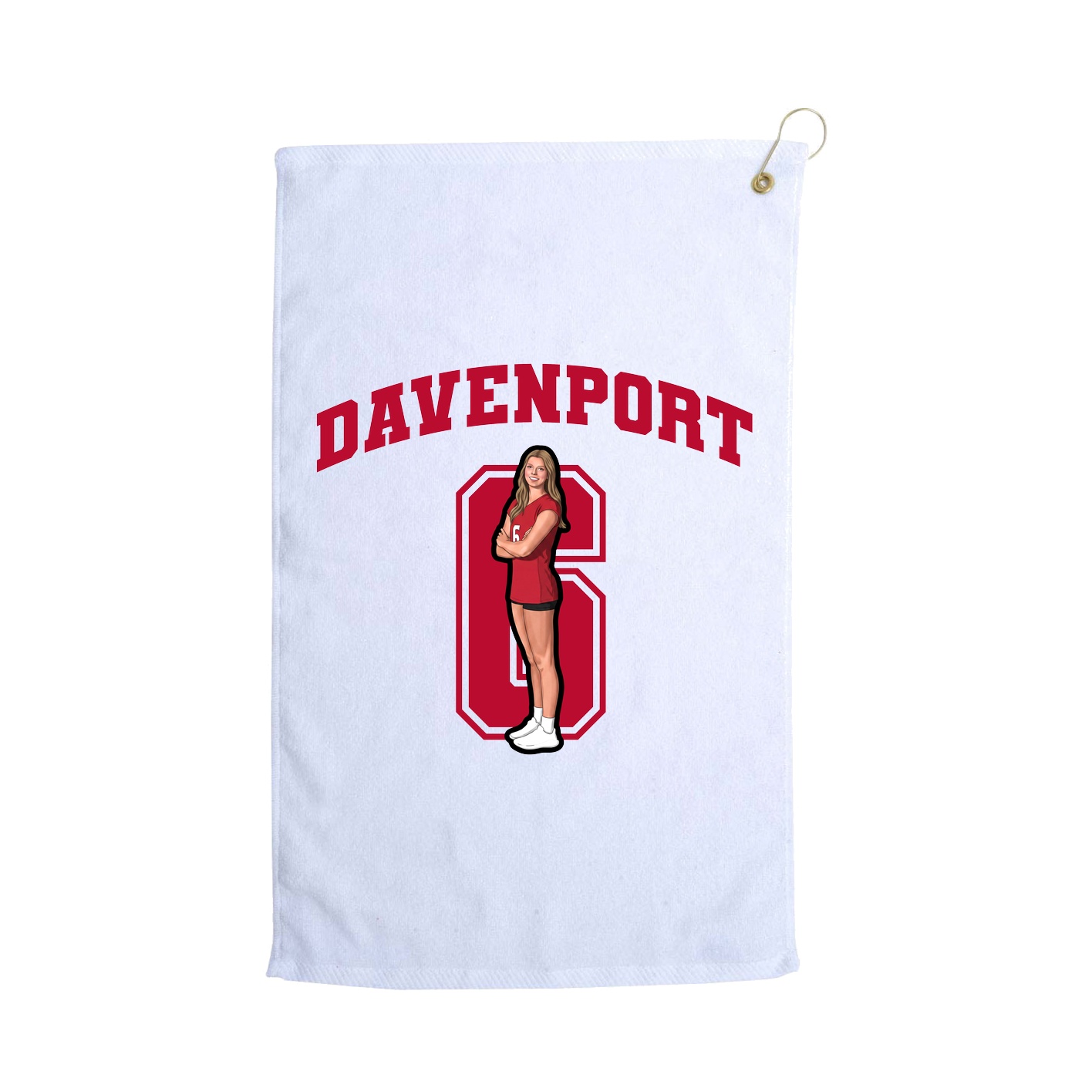 Golf Towel — Number in White