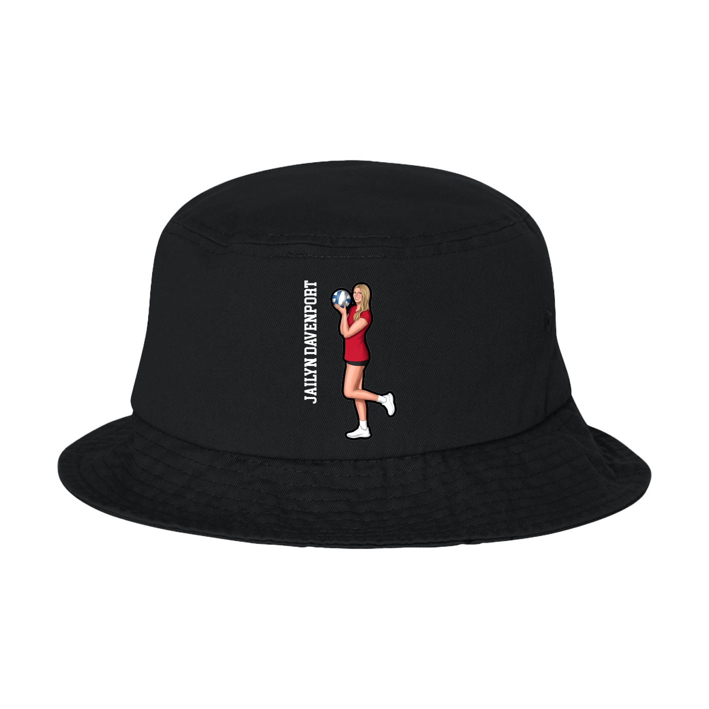 Bucket Cap — Name Vertical in Black