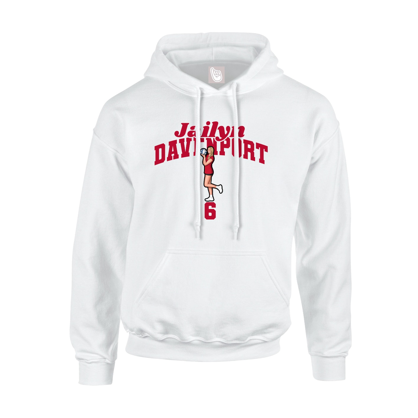 Youth Hoodie — Signature Arch in White