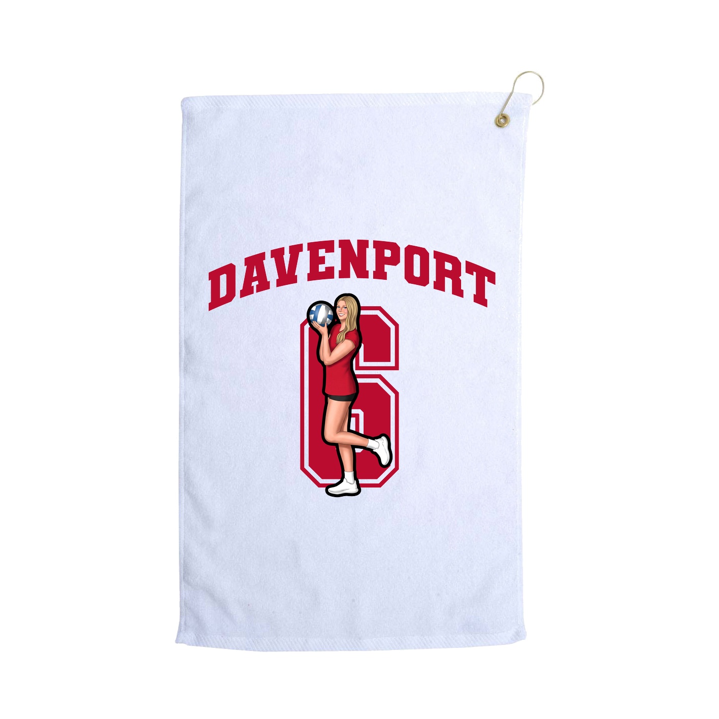 Golf Towel — Number in White