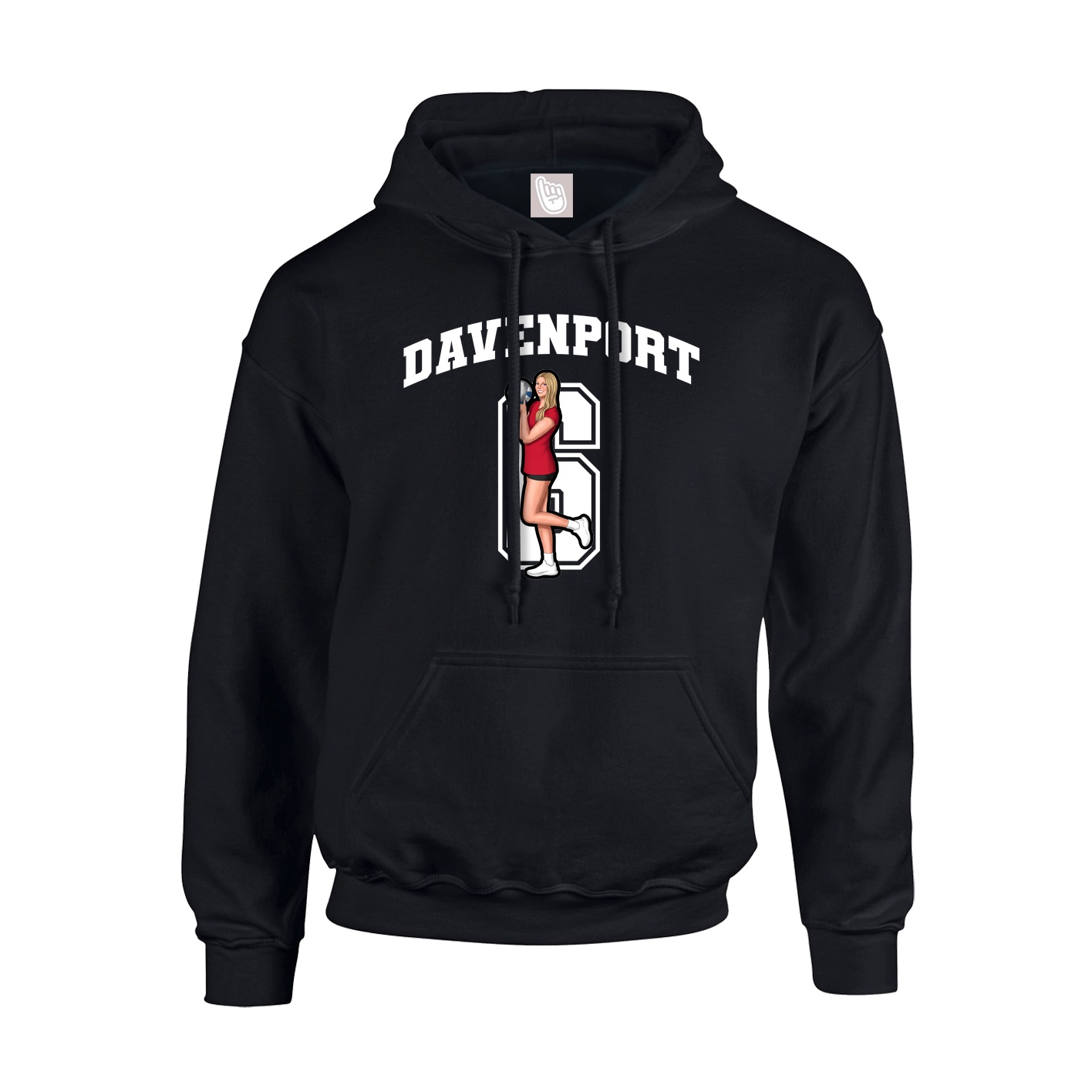 Youth Hoodie — Number in Black