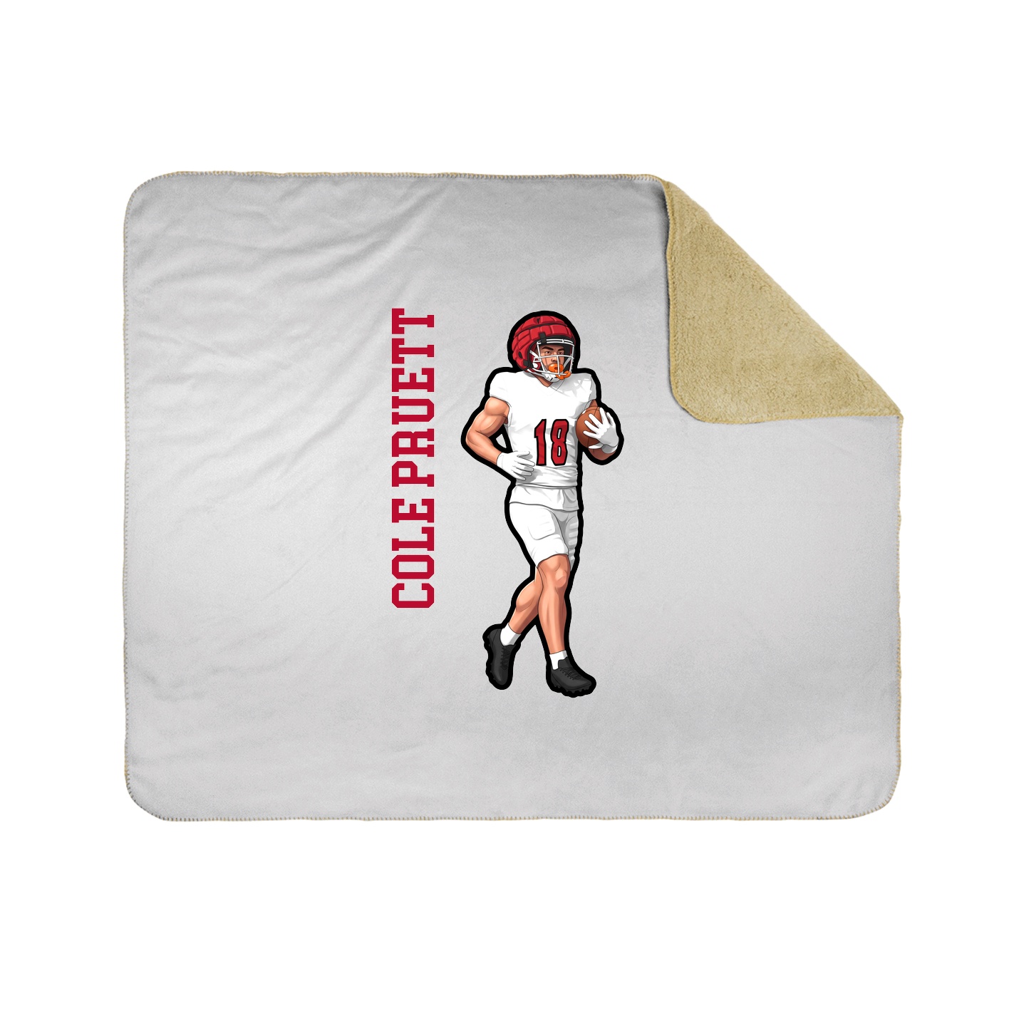 Throw Blanket — Name Vertical in White