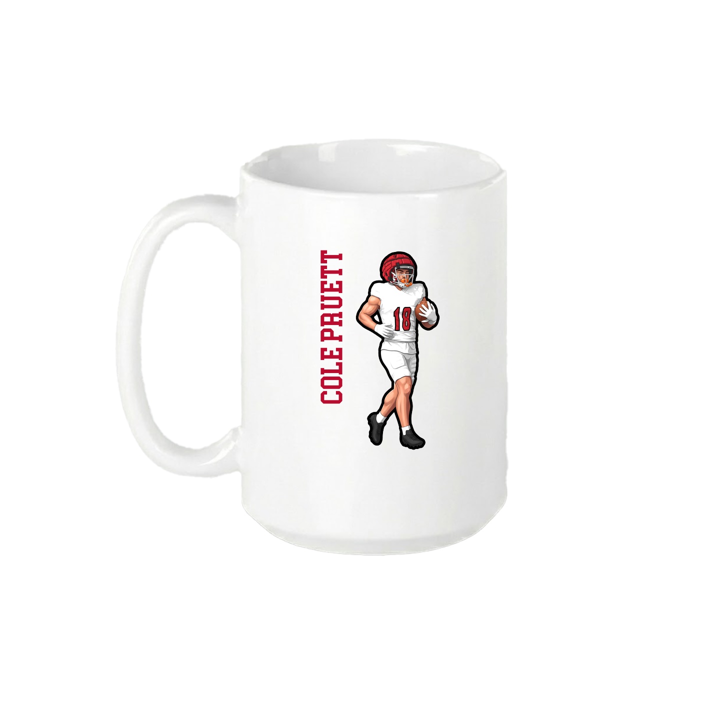 15oz Coffee Mug — Name Vertical in White