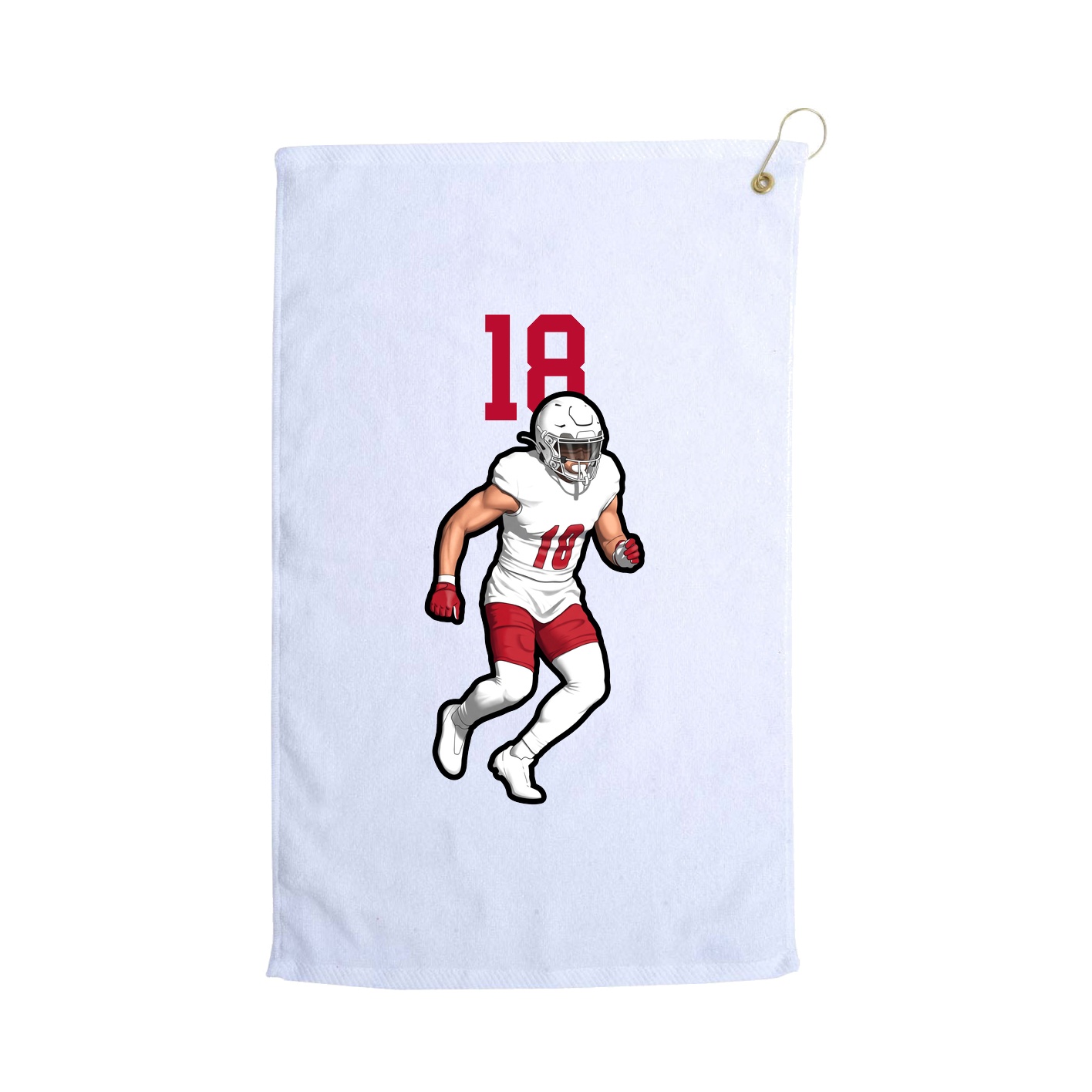 Golf Towel — Number Top in White
