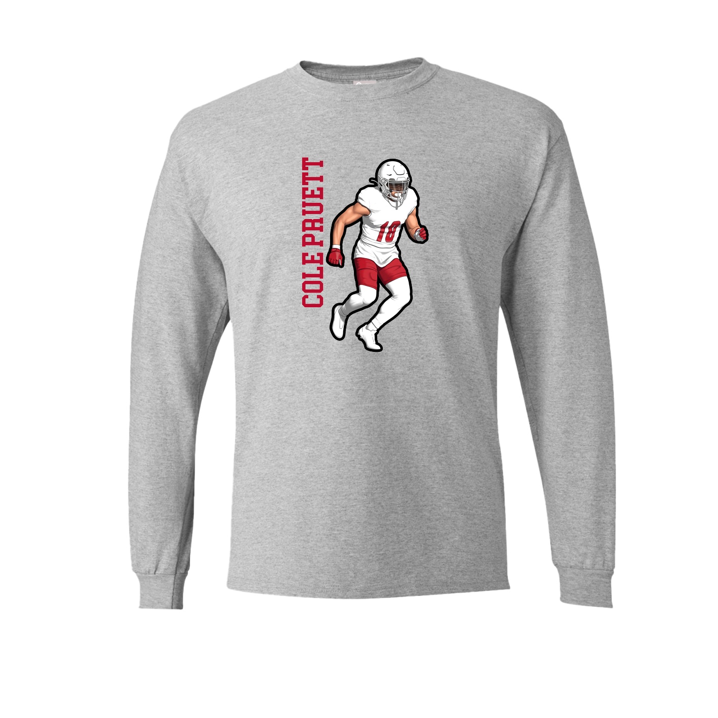 Long Sleeve Tee — Name Vertical in Grey