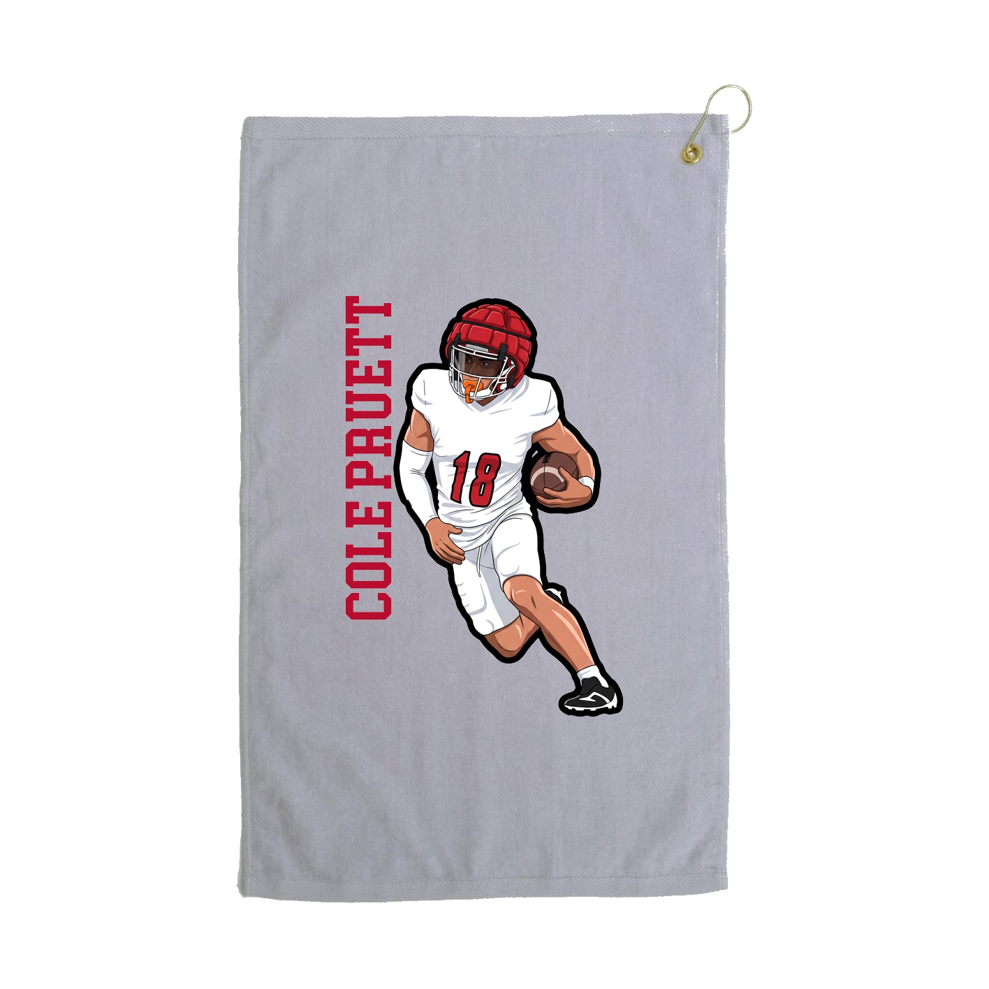Golf Towel — Name Vertical in Grey
