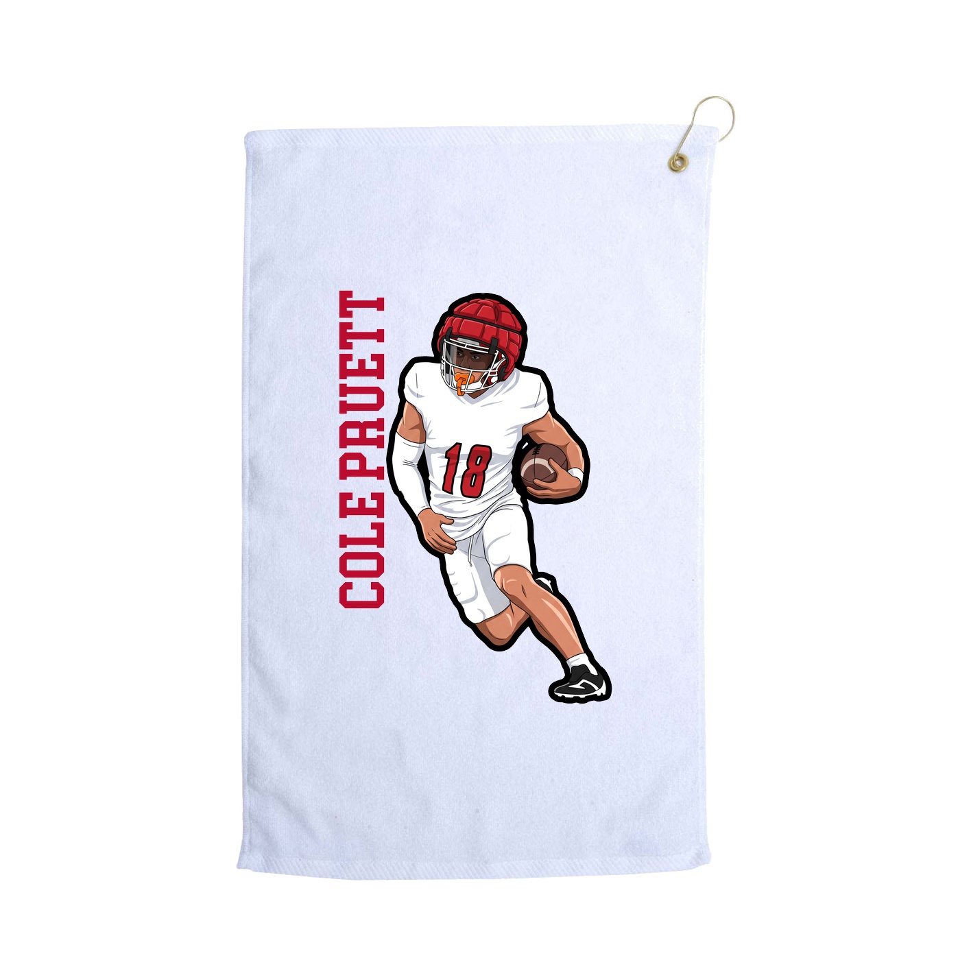 Golf Towel — Name Vertical in White