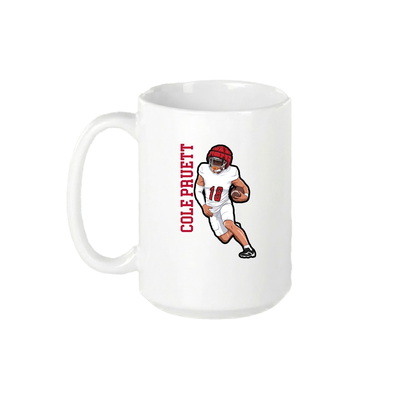 15oz Coffee Mug — Name Vertical in White
