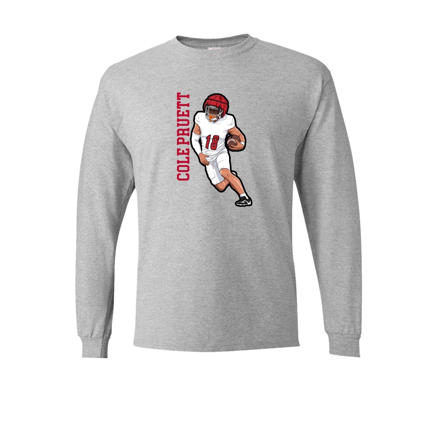 Long Sleeve Tee — Name Vertical in Grey