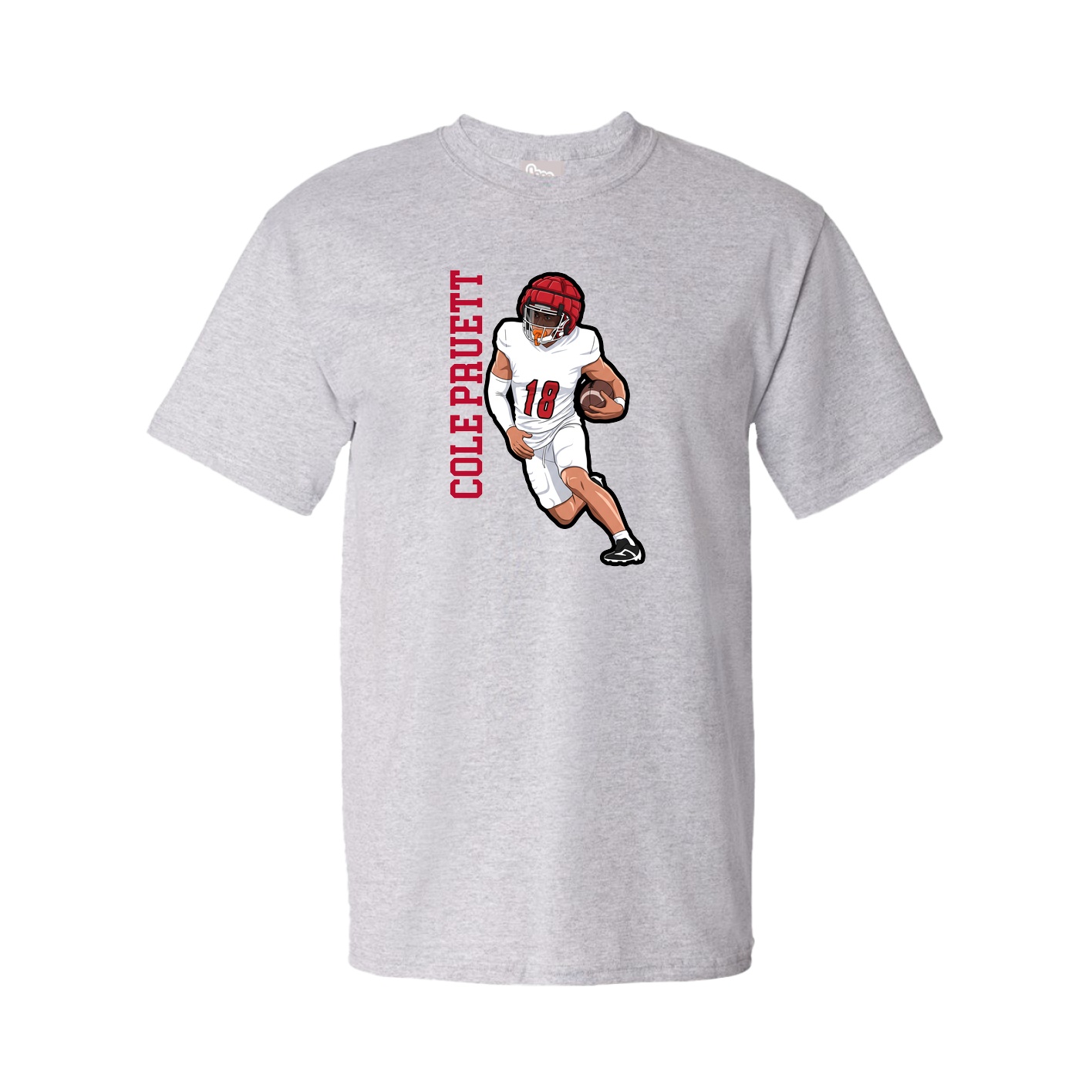Youth Tee — Name Vertical in Grey