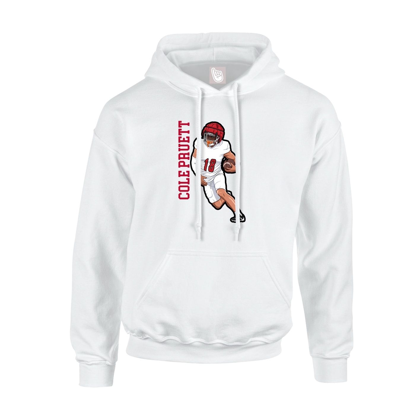 Youth Hoodie — Name Vertical in White