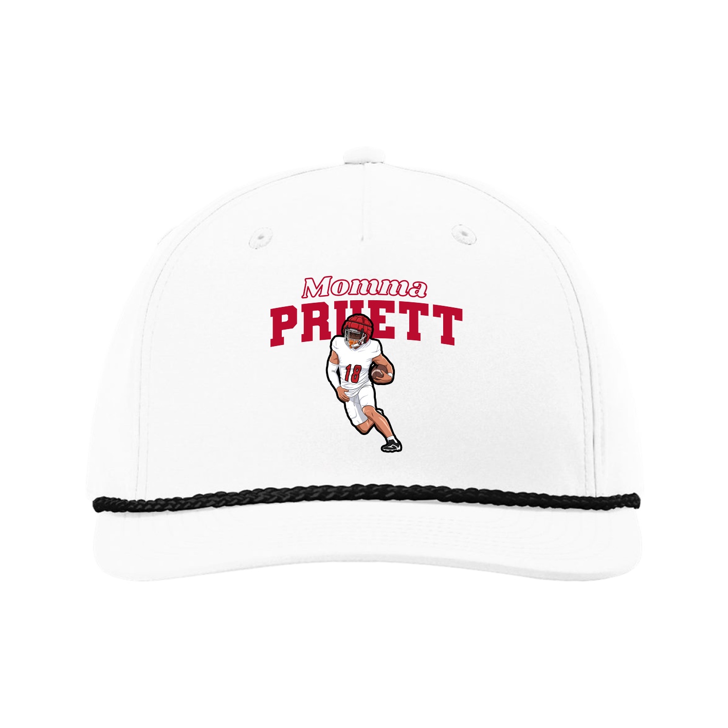 Five-Panel Classic Rope Cap — Mothers Day Block in White