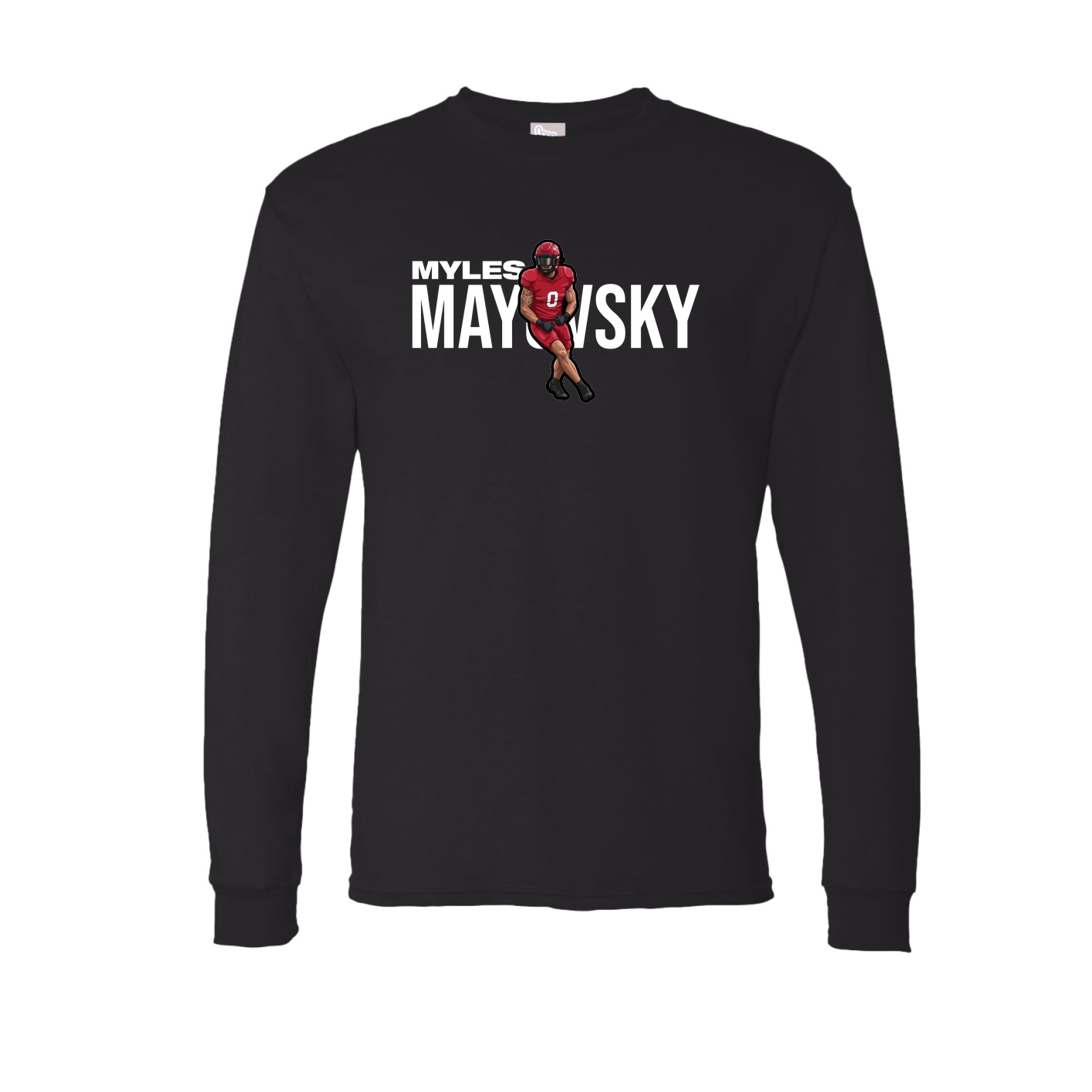 Long Sleeve Tee — Player Name in Black