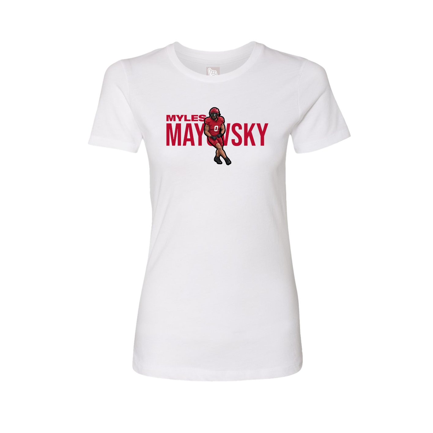Fitted Women's Tee — Player Name in White