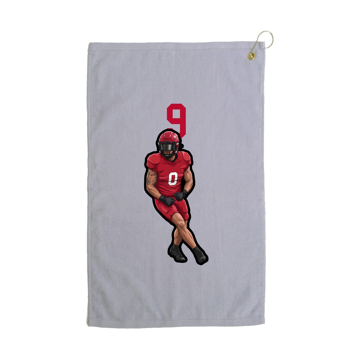 Golf Towel — Number Top in Grey