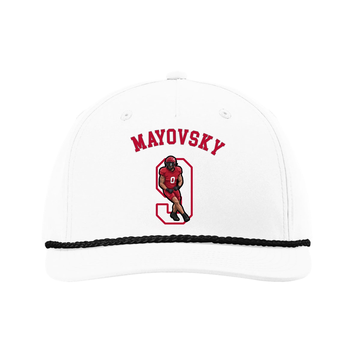 Five-Panel Classic Rope Cap — Shirsey Arch in White