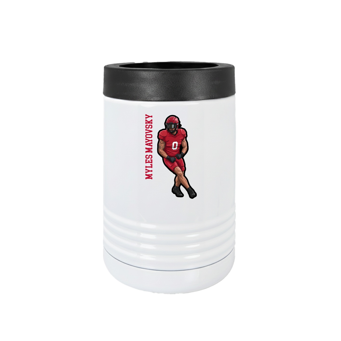 Beverage Holder — Name Vertical in White