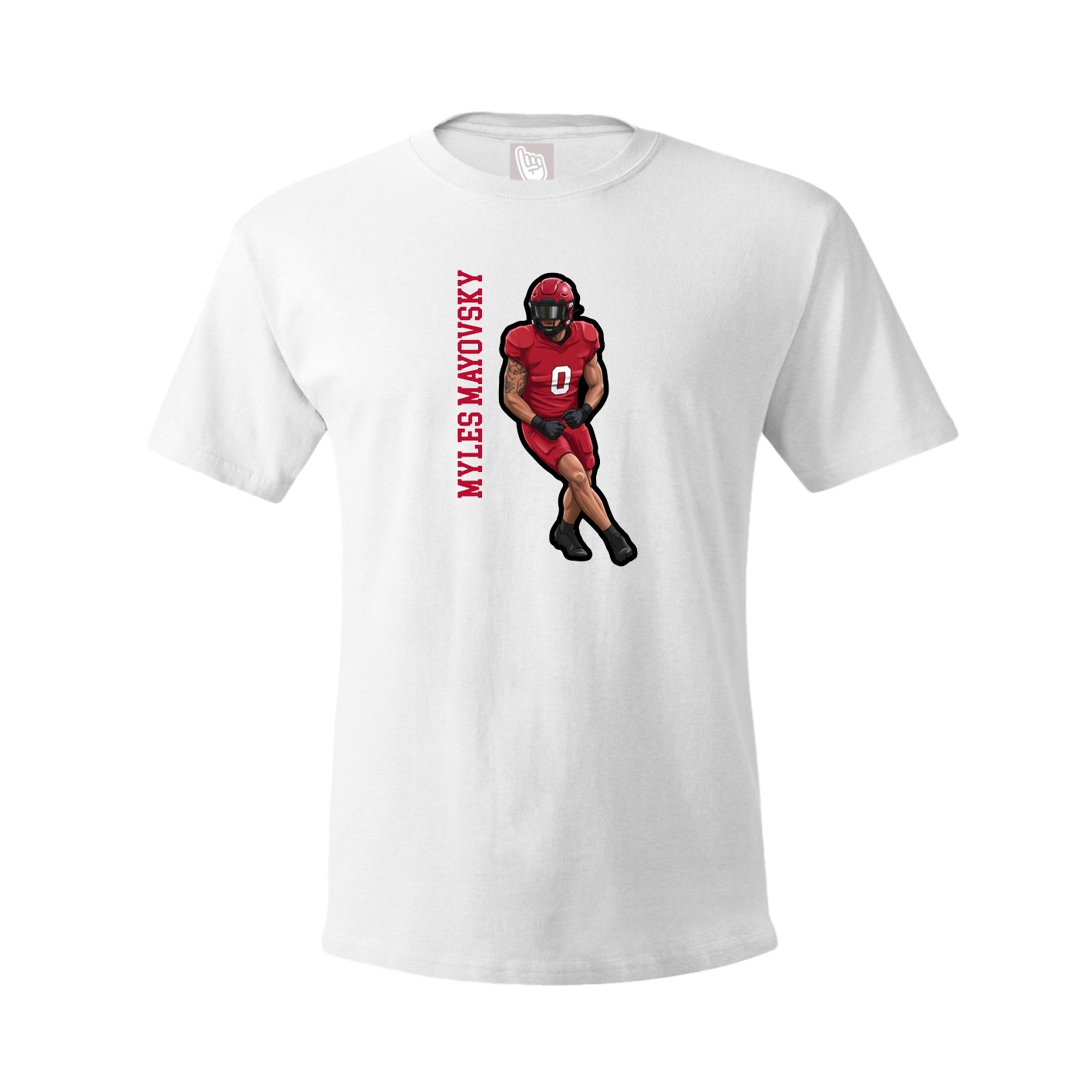Tee — Name Vertical in White