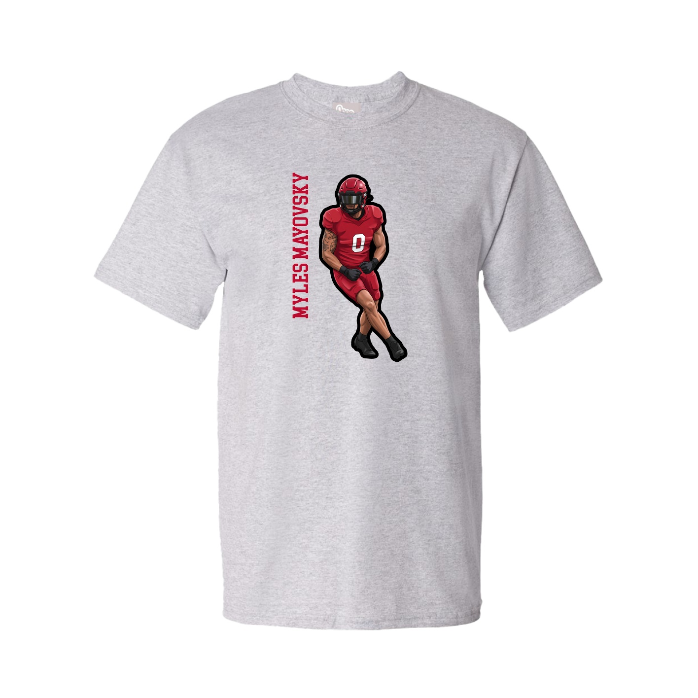 Youth Tee — Name Vertical in Grey