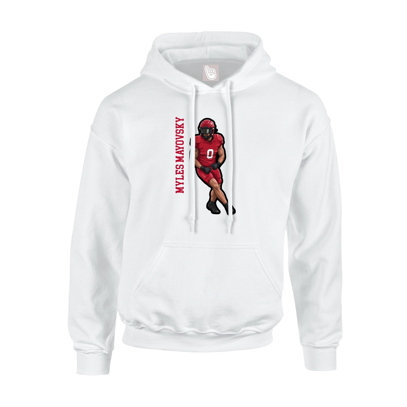 Youth Hoodie — Name Vertical in White