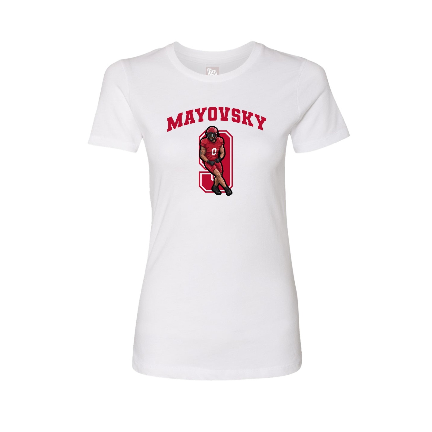 Fitted Women's Tee — Number in White