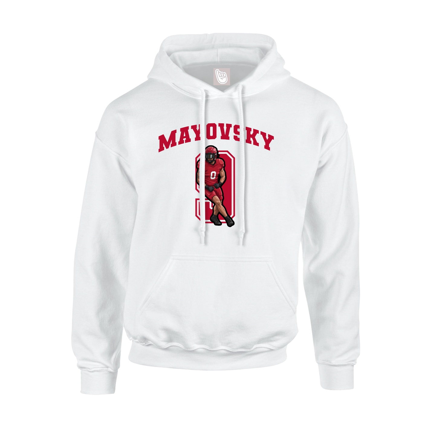 Youth Hoodie — Number in White