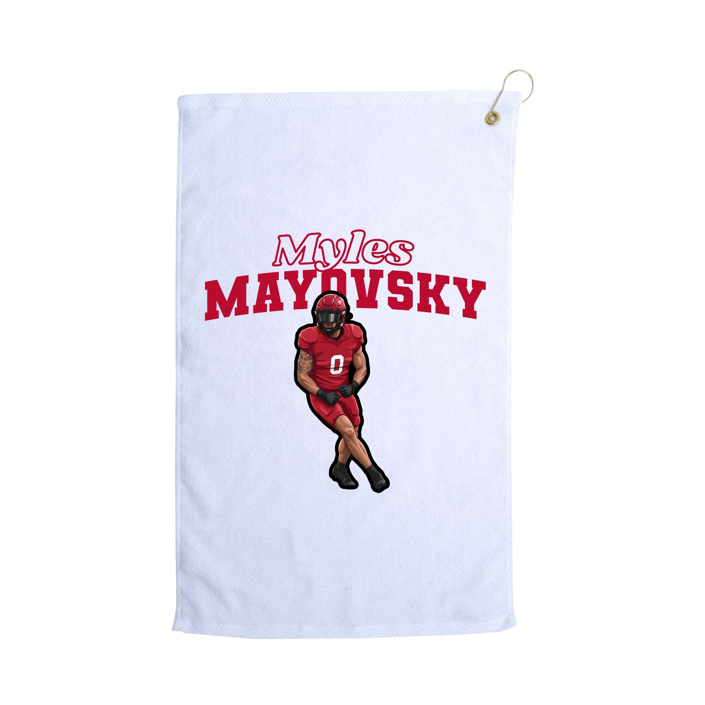 Golf Towel — Name Arch in White
