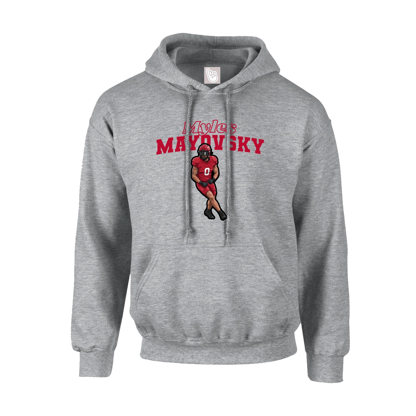 Hoodie — Name Arch in Grey