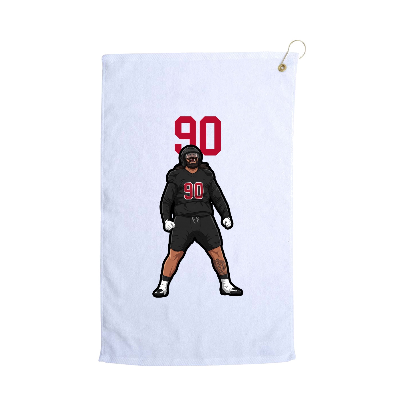 Golf Towel — Number Top in White