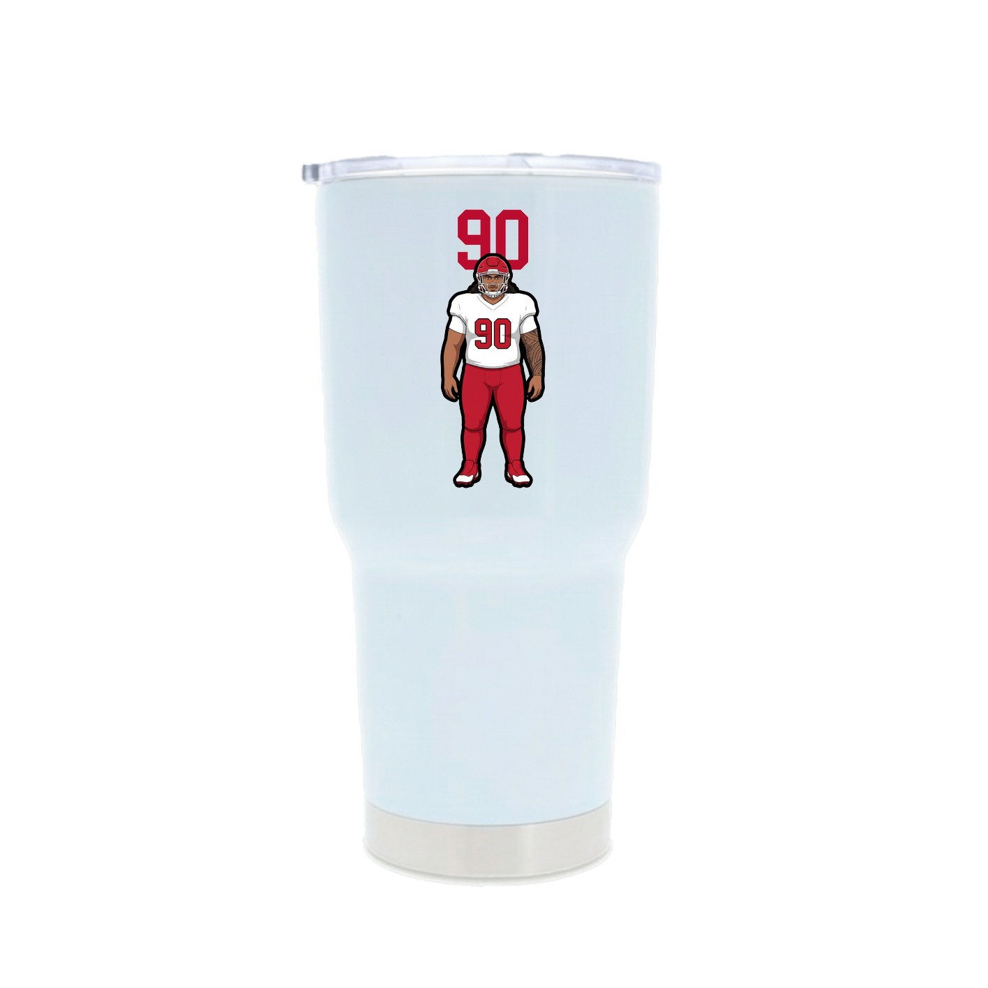 30oz Stainless Steel Tumbler — Number Top in White