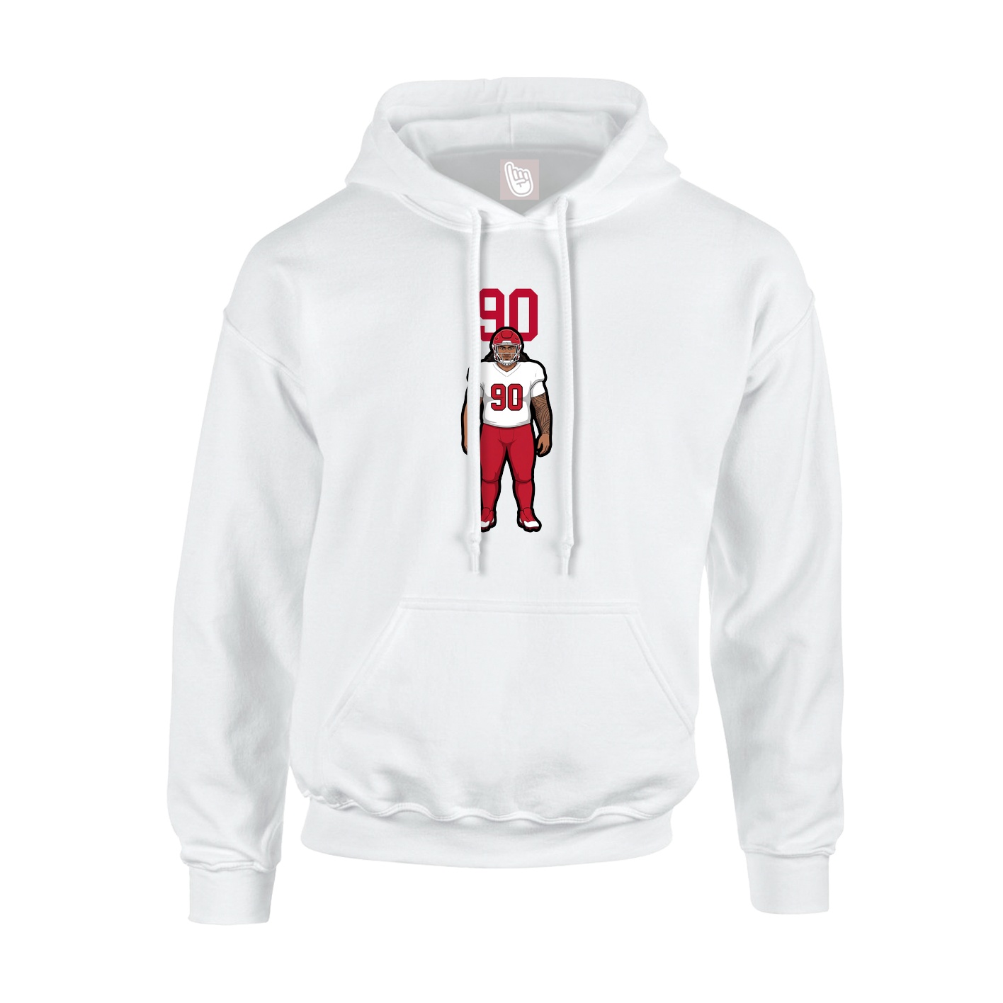 Hoodie — Number Top in White