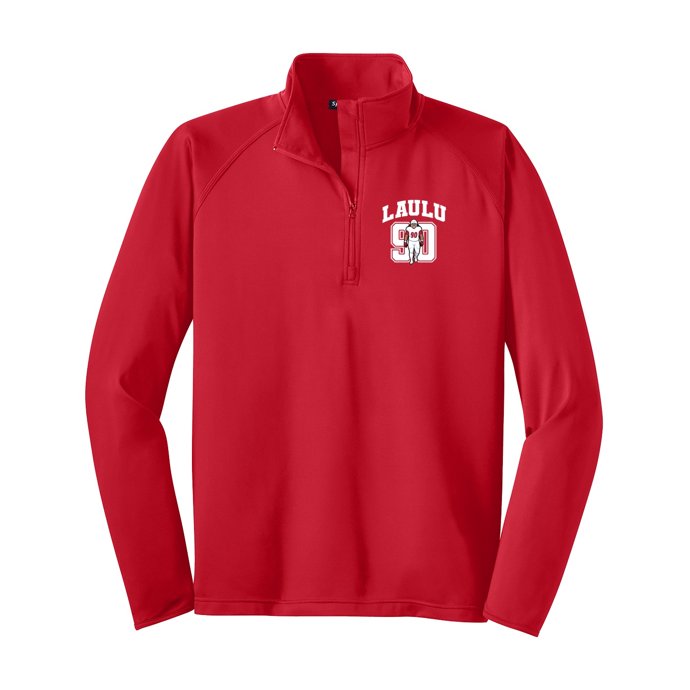 Q-Zip Pullover — Number in Red