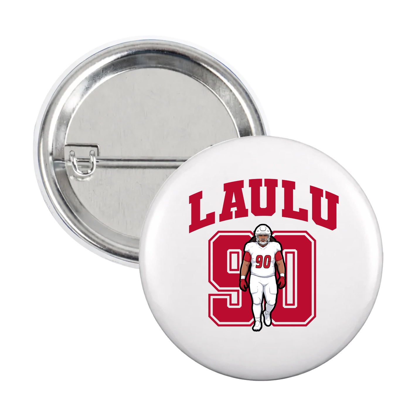 Game Day Button — Number in White