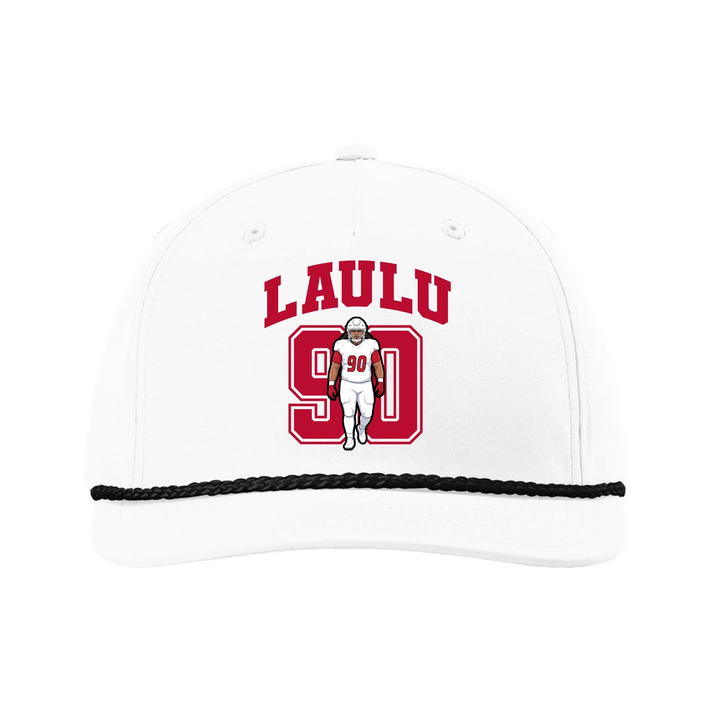 Five-Panel Classic Rope Cap — Number in White