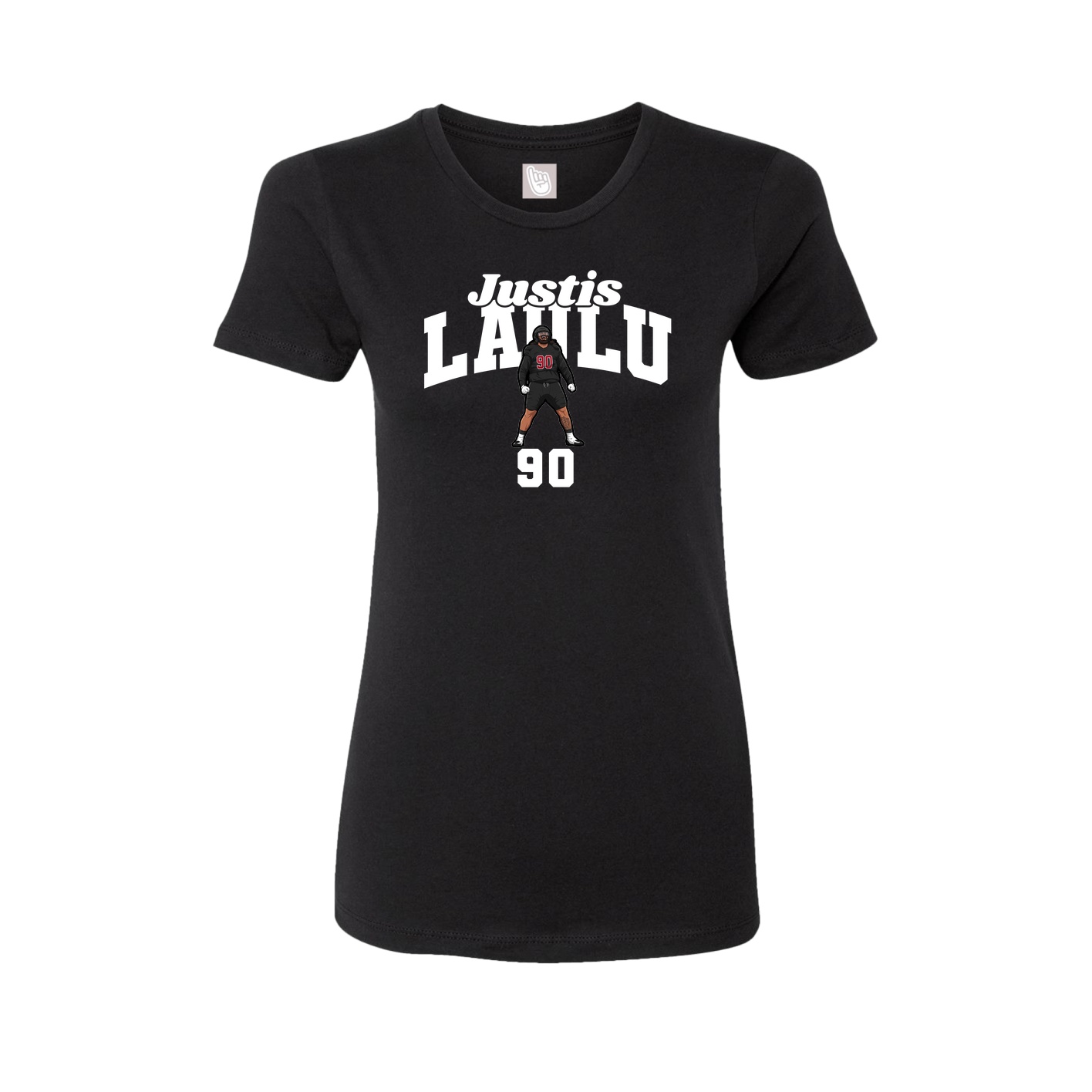 Fitted Women's Tee — Signature Arch in Black